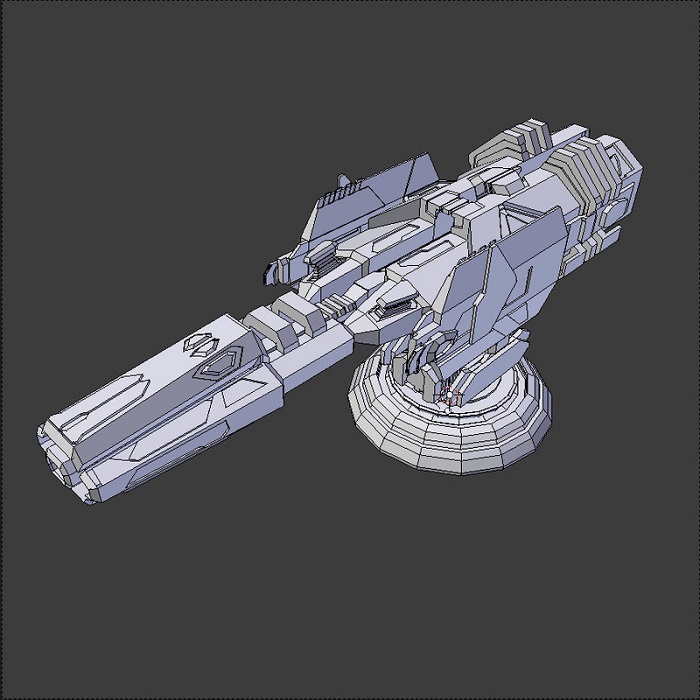 科幻重型火炮blender模型