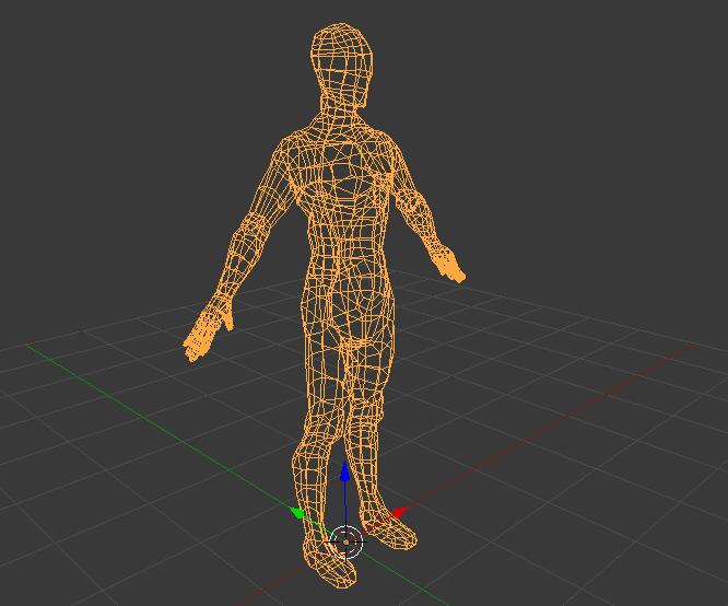 基础人体网格blender模型展示