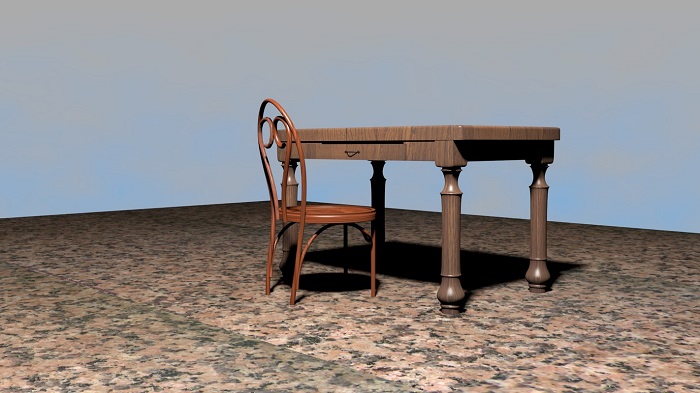 一套木质桌椅