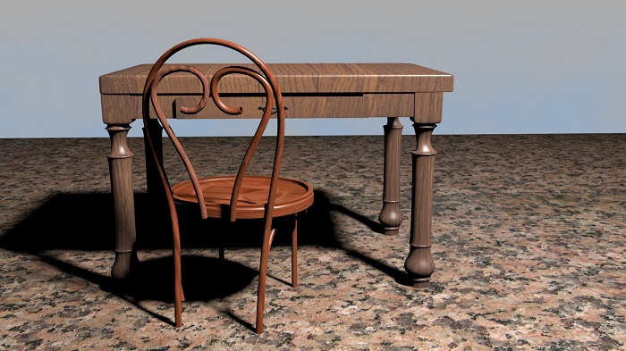 一套木质桌椅