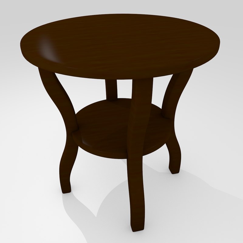 圆形深色木咖啡桌