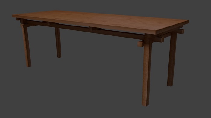 深色木质长条桌