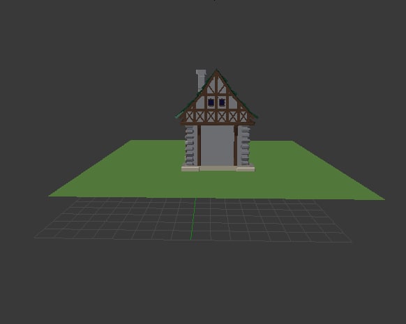 中世纪绿瓦房屋