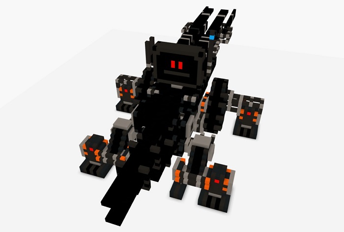 像素方块机器人blender3d模型素材免费下载