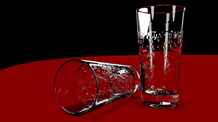 厚底长玻璃杯