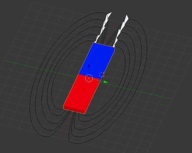 磁铁磁场效应blender模型展示