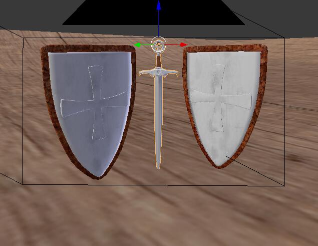圣殿骑士风格盾牌和剑
