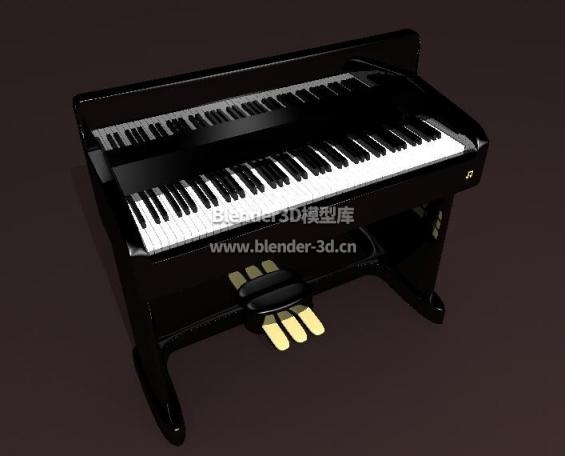 黑色立式钢琴