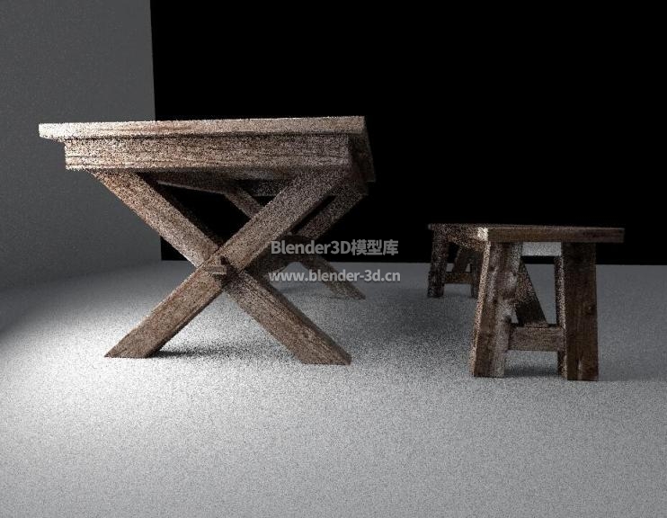 木质长条桌椅