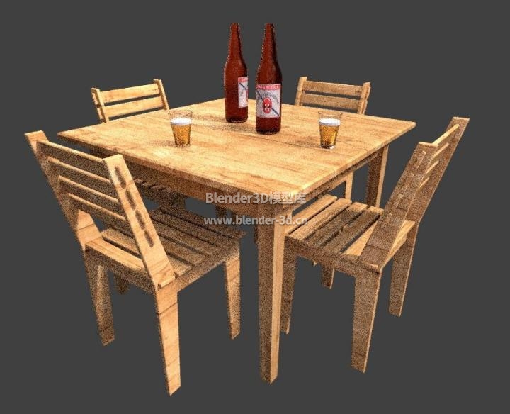 方形木桌椅组合