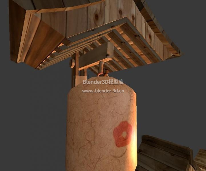 古代中式木质瓷器灯笼