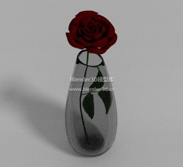 玫瑰花玻璃瓶