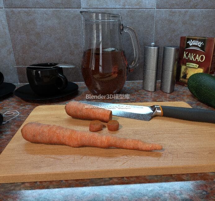 厨房砧板胡萝卜碗瓶子
