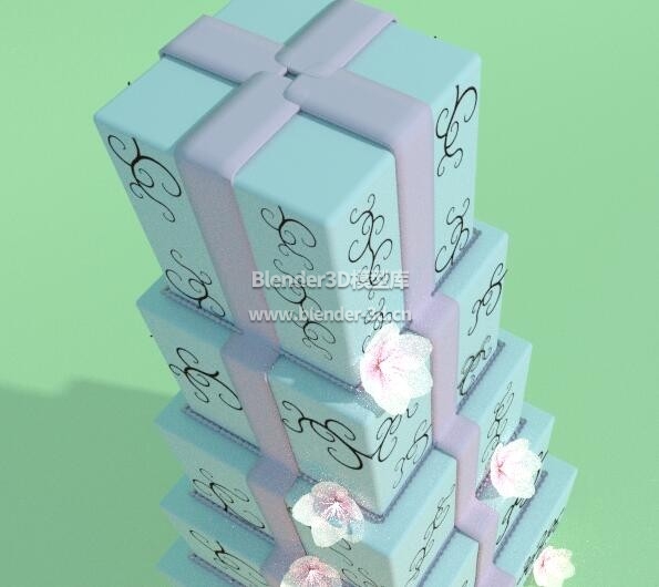 裱花礼物盒蛋糕