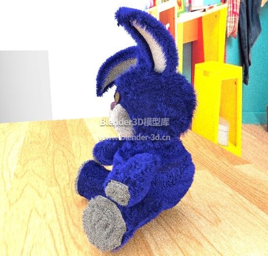 蓝色毛绒兔子