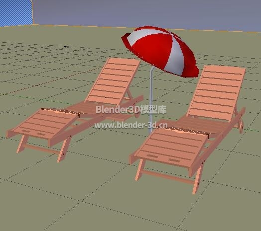 沙滩休闲椅和沙滩伞