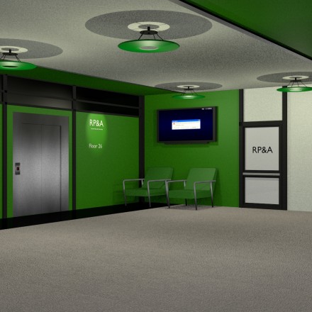 绿色主题办公大厅