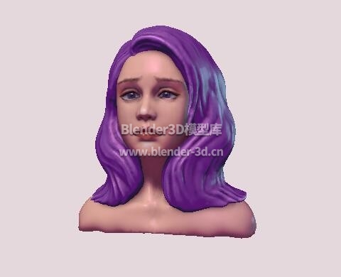 紫发女性人头像