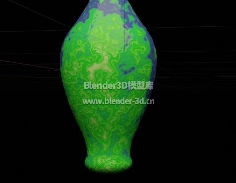 蓝绿釉花瓶