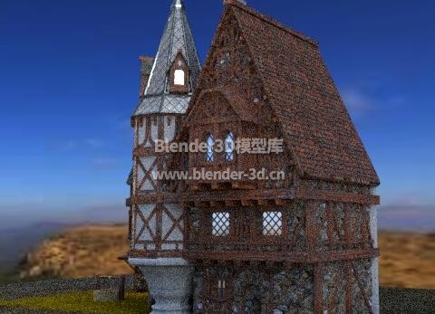 中世纪欧洲石砌房屋楼阁