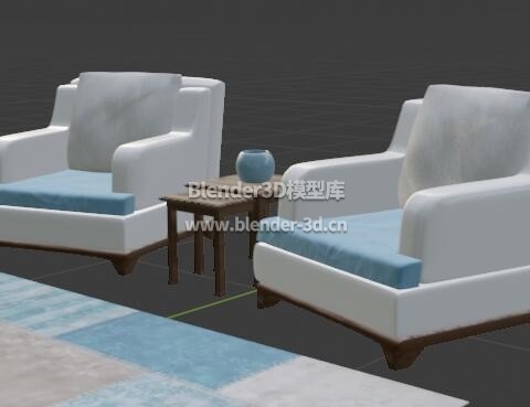 浅蓝客厅组合沙发