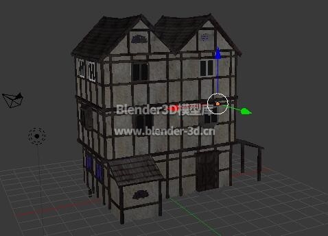 中世纪4层阳台阁楼房屋