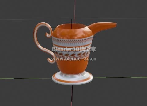 橙纹瓷器茶壶