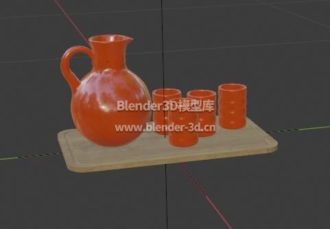 日式红色酒壶酒杯茶具