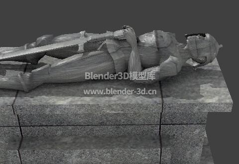 躺倒的骑士雕像