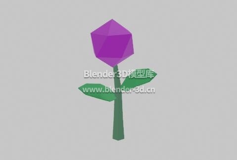 lowpoly紫罗兰花朵