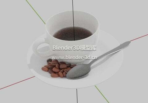 一杯咖啡和碟子咖啡豆