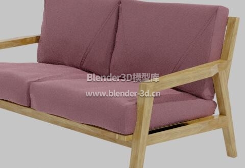 实木紫色布艺沙发