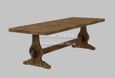 中世纪木长桌子