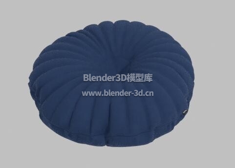 蓝色圆形枕头抱枕靠枕坐垫
