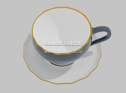 金边蓝釉瓷咖啡杯子茶杯