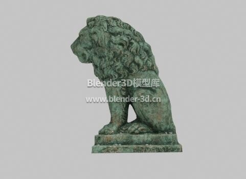 坐式石狮子雕塑