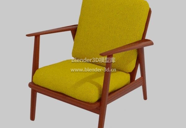 橙色布艺安乐椅子
