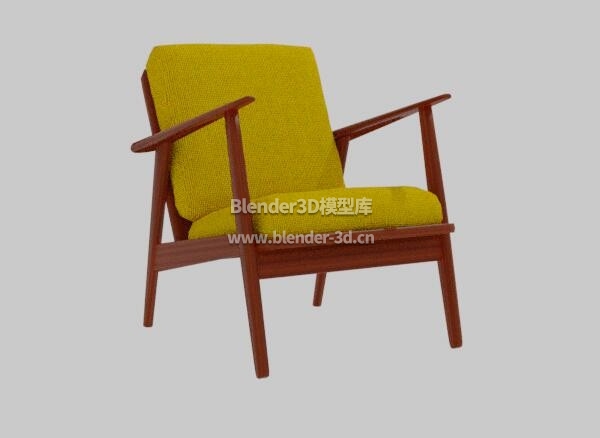 橙色布艺安乐椅子