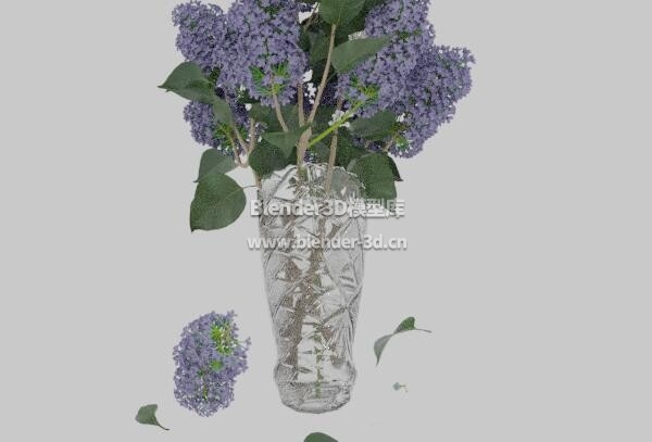 紫色花插花瓶