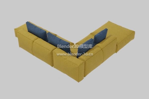 黄蓝L形沙发