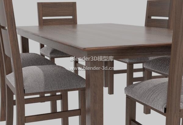6座实木餐桌软垫椅子