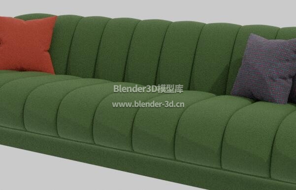 绿色长沙发