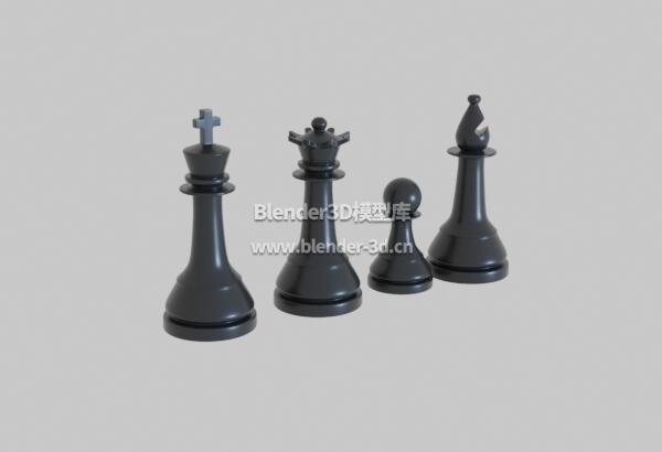 四个国际象棋棋子