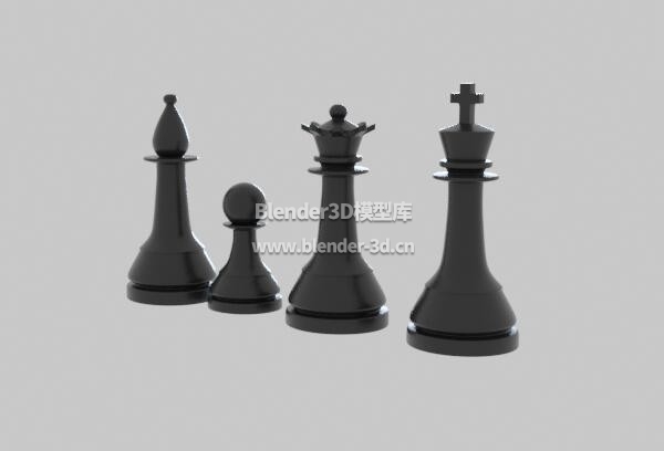 四个国际象棋棋子