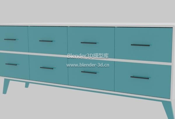 蓝色双层电视柜餐具柜子