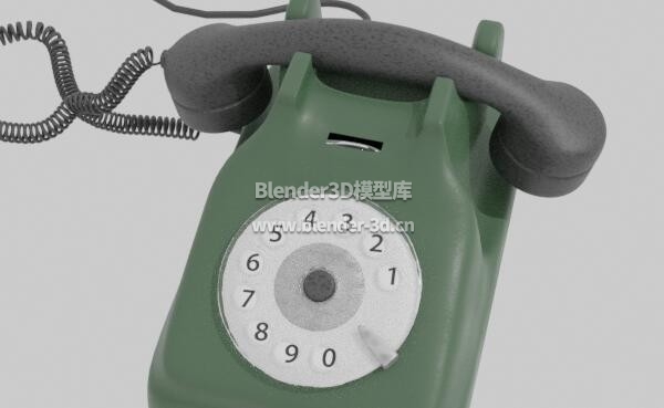 绿色拨盘电话