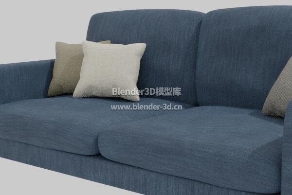 蓝色布艺沙发靠枕
