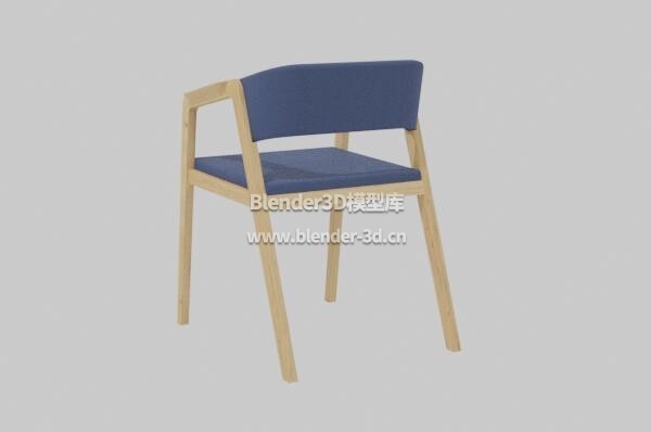 蓝色木框架椅子