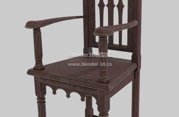 深色中世纪高背实木椅子