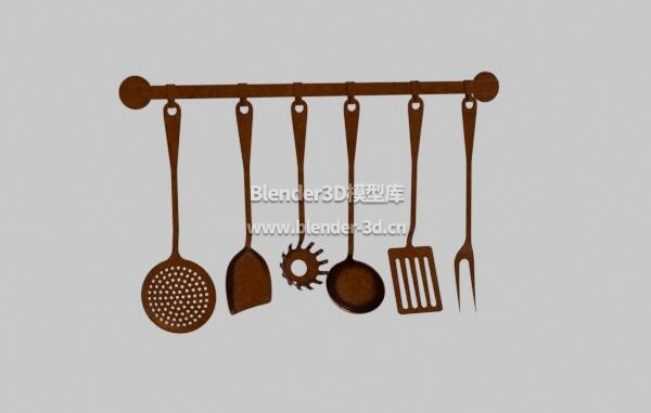 铜制壁挂锅铲漏勺厨具